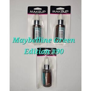 MAYBELLINE Green Edition #90 Super Drop Tinted Oil Makeup Foundation Bundle of 3